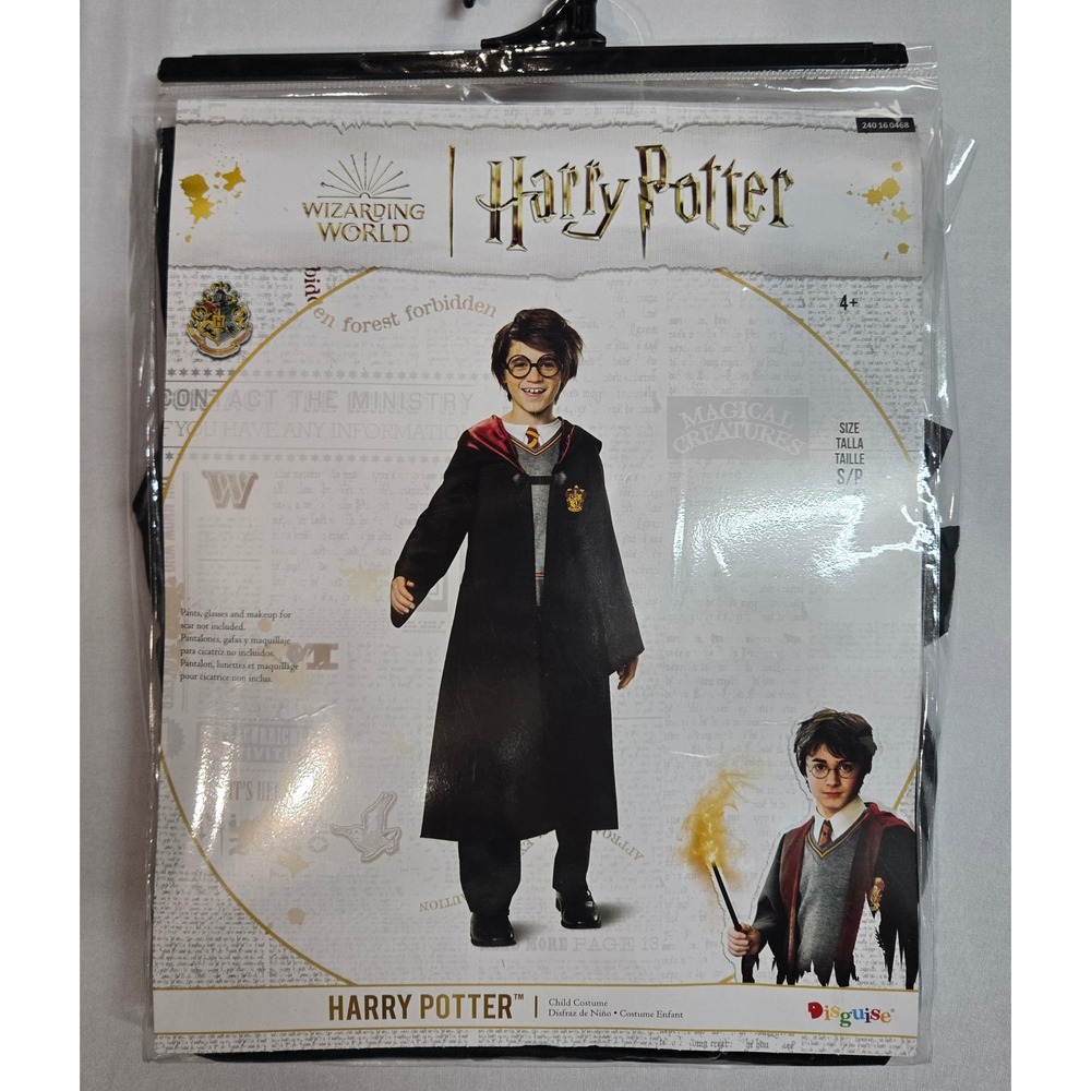 Harry Potter Child Costume Disguise Hooded Robe Attached Shirt Small 4-6 NEW